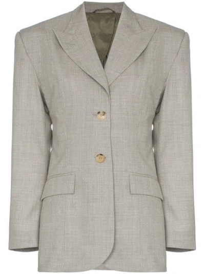 Wright Le Chapelain Single-breasted Tailored Blazer In Grey