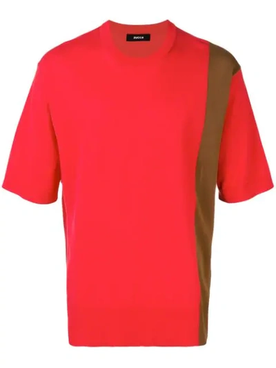 Cabane De Zucca Short Sleeved Knitted Top In Red