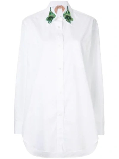 N°21 Embroidered Collar Shirt In White