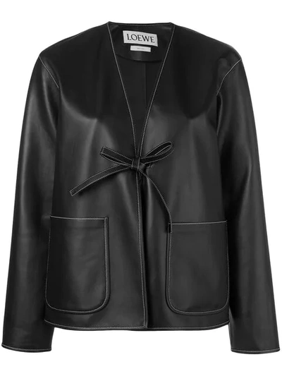 Loewe Contrast Stitch Jacket In Black