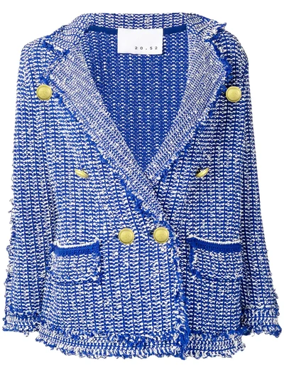 20:52 Double Breasted Tweed Blazer - Blue