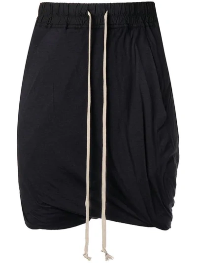 Rick Owens Drkshdw Drop Crotch Shorts In Blue