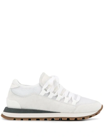 Brunello Cucinelli Tonal Trainers In White