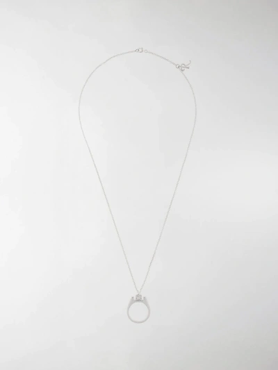 Raf Simons Circular Pendant Necklace In Silver