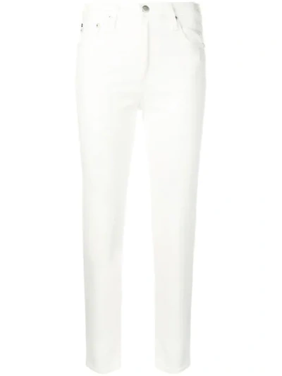 Ag Cropped Skinny Jeans In White