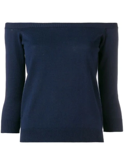 Roberto Collina Off-the-shoulder Top In Blue