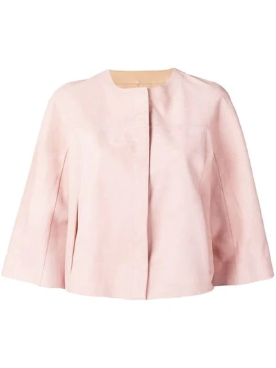 Drome Boxy Cropped Jacket In Pink