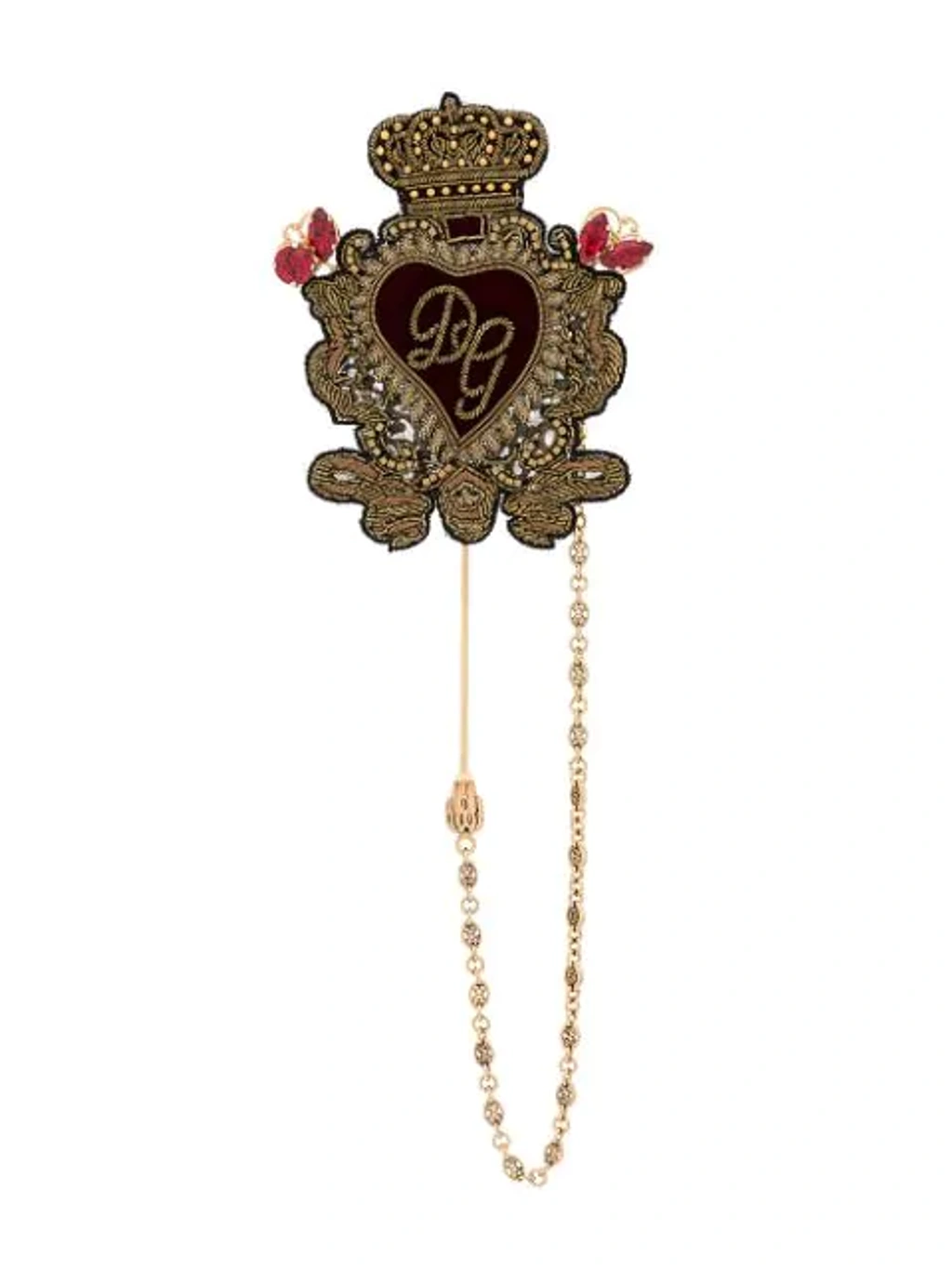Dolce Gabbana Sacred Heart Brooch In Gold ModeSens