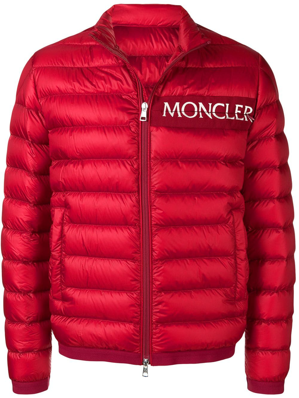 Moncler Logo Padded Jacket - Red | ModeSens