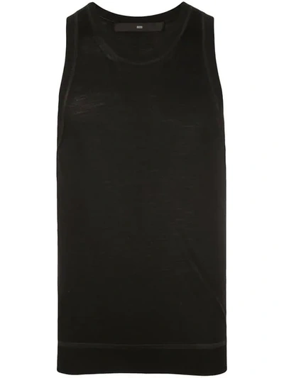 Mackintosh 0002 Knitted Vest Top In Black