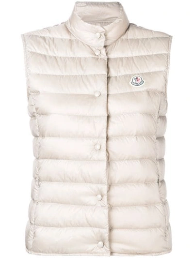 Moncler Padded Shell Gilet In Neutrals