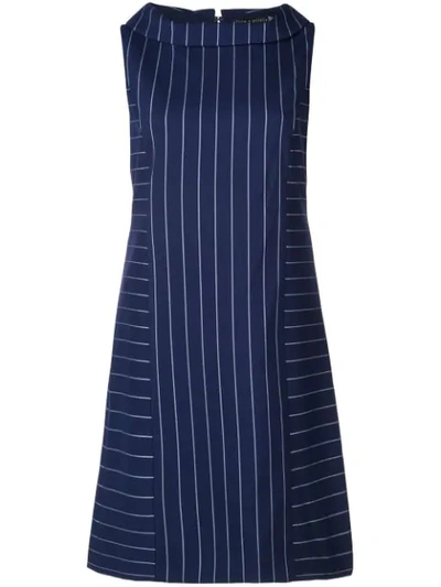 Alice And Olivia Contrasting Stripes Short Dress In Blue