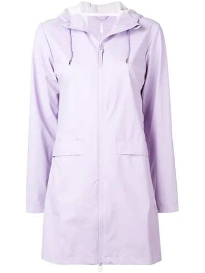 Rains Hooded Raincoat In Purple