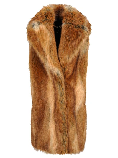 Philosophy Di Lorenzo Serafini Philosophy Philosophy Ecological Fur Gilet In Tan