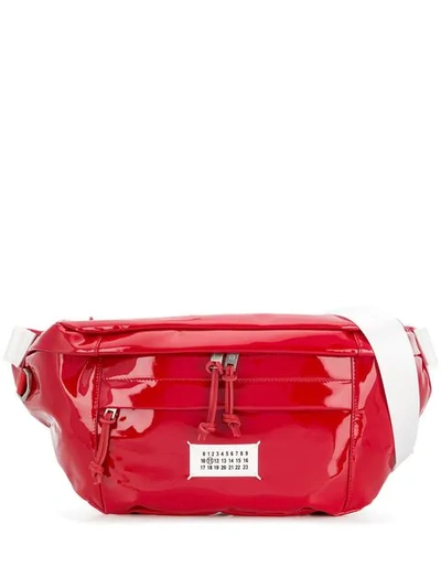 Maison Margiela Logo Tab Belt Bag In Red