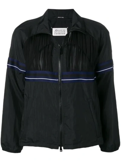 Maison Margiela Stripe Appliqué Jacket In Black