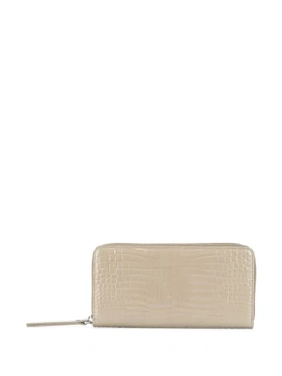 Maison Margiela Crocodile Effect Wallet In Neutrals