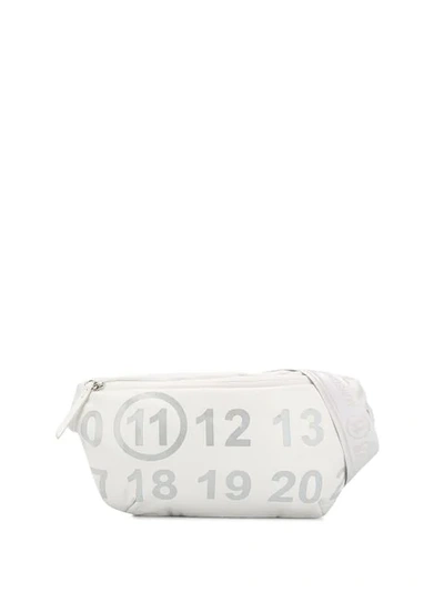 Maison Margiela Logo Embellished Belt Bag In White