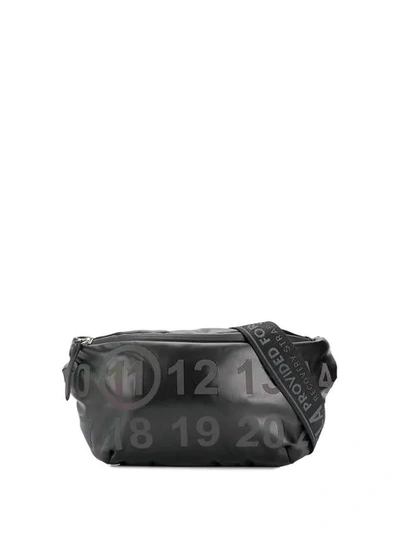 Maison Margiela Logo Embellished Belt Bag In Black