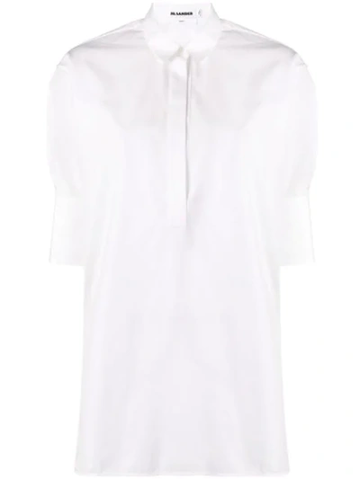 Jil Sander Half Placket Shirt In White