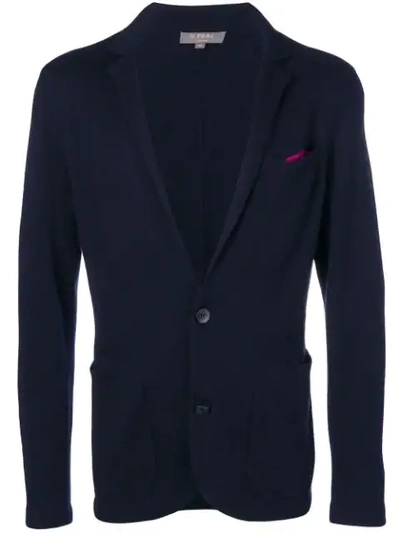 N•peal Fine Gauge Milano Jacket In Blue