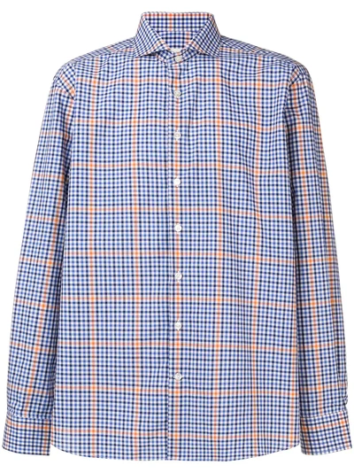 Etro Check Shirt In Blue