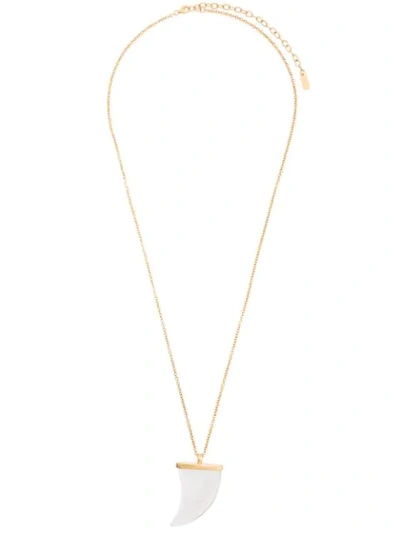 Saint Laurent Horn Pendant Necklace In Gold