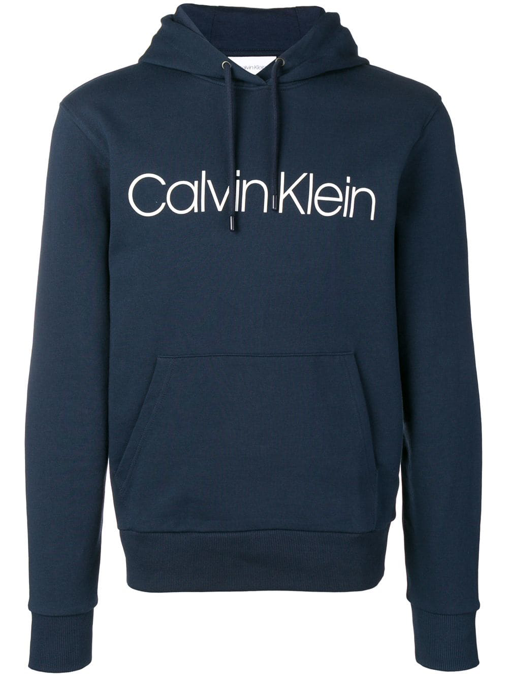 Calvin Klein Logo Print Hoodie - Blue | ModeSens