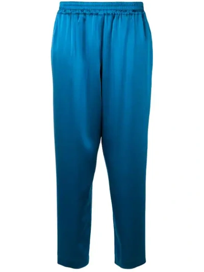 Gianluca Capannolo Elasticated Satin Trousers In Blue