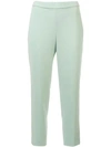 Theory Slim-fit Cropped Trousers In Green