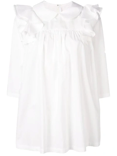 Comme Des Garcons Girl Ruffle Detail Blouse In White