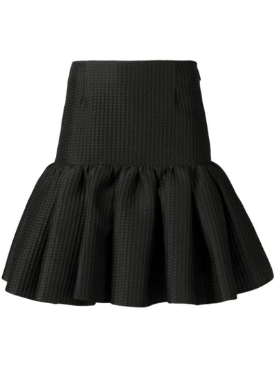 Msgm Short Ruffled Skirt In Black