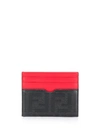 Fendi Ff Logo Cardholder In Red