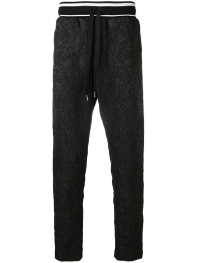 Dolce & Gabbana Jacquard Track Pants In Black