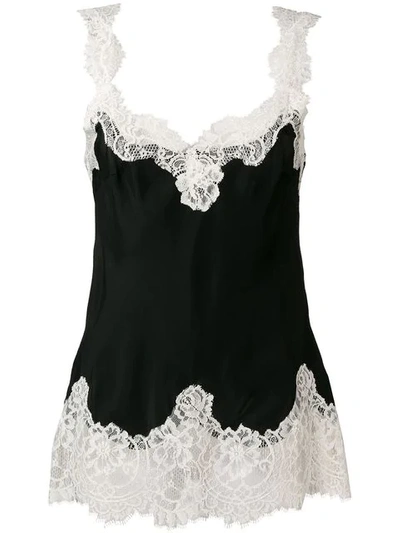 Gold Hawk Lace Detail Top In Black & White