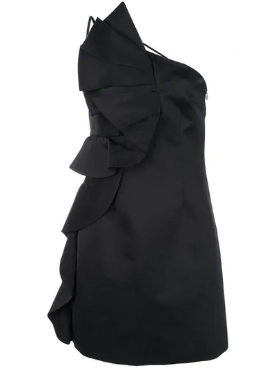 Amur Side Ruffle Dress In Black