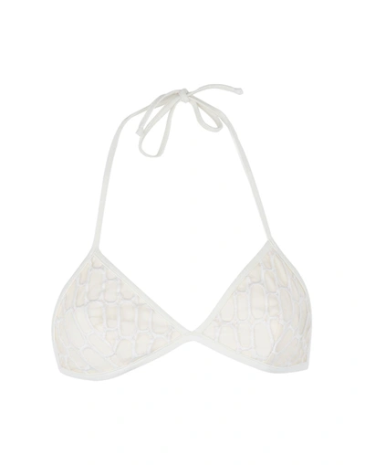 Água De Coco Bikini Tops In White