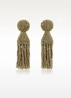 Oscar De La Renta Short Tassel Clip-on Earrings In Champagne