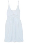 Eberjey Colette The Mademoiselle Lace-trimmed Stretch-modal Jersey Nightdress In Sky Blue