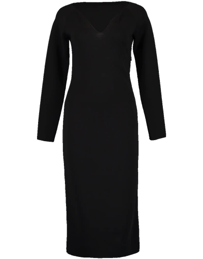 Stella Mccartney Boatneck Compact Knit Dress In Black