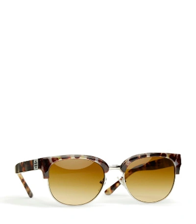 Tory Burch Metal-bridge Sunglasses In Porcini Tortoise