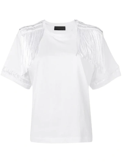 Diesel Black Gold Jersey Top With Lace Details In White