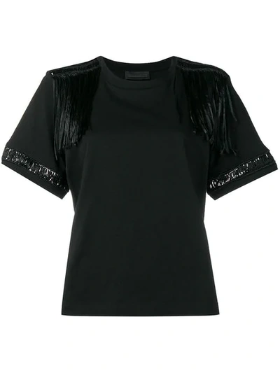 Diesel Black Gold Jersey Top With Lace Details In Black