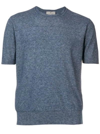 Canali Crew Neck T-shirt In Blue