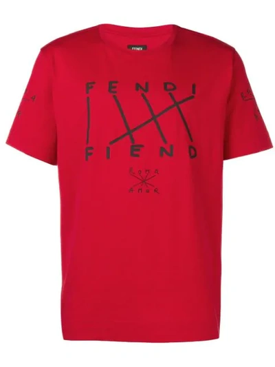 Fendi Logo T In Red