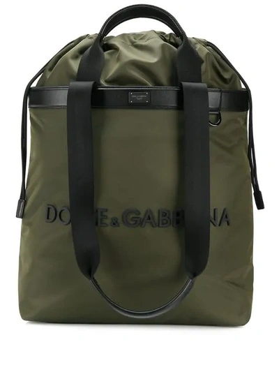Dolce & Gabbana Street Logo Backpack In Green