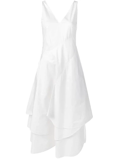 Loewe Petal Crepe Midi Dress In White
