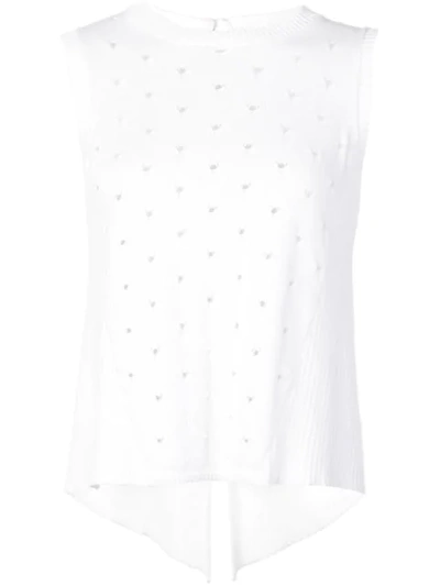 Autumn Cashmere Cut Out Details Knitted Top In White