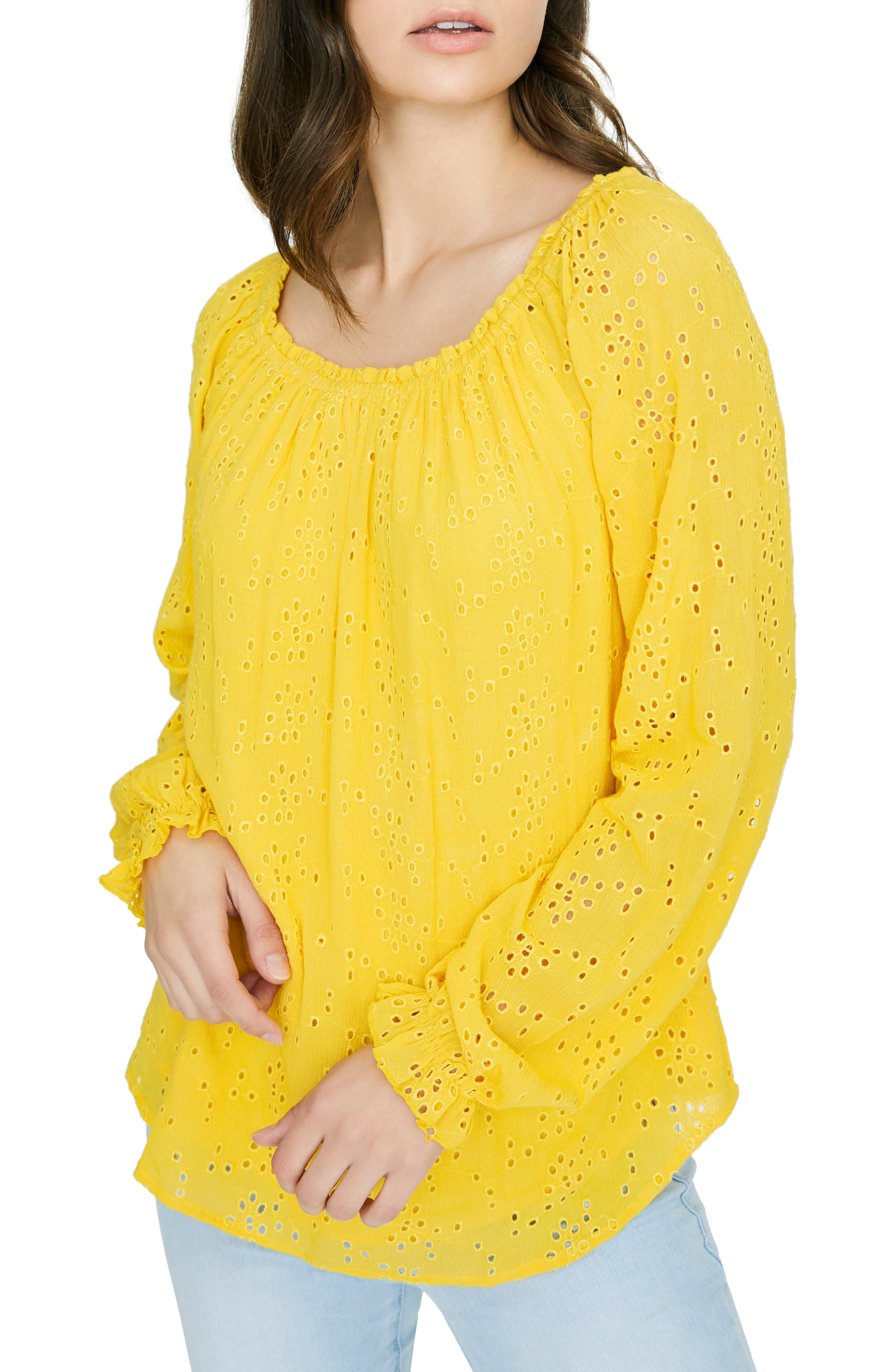 sanctuary eyelet peasant blouse