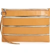 Rebecca Minkoff Large Cage Leather Clutch - Brown In Honey
